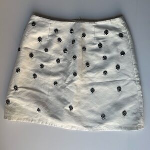 Embellished White Skirt